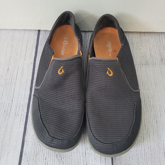 OluKai Size 8	Nohea Mesh Men\'s Slip On Sneakers Lightweight Breathable‎ Gray main image 8